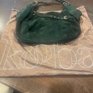 Kooba Green Hobo Bag with Suede Finish